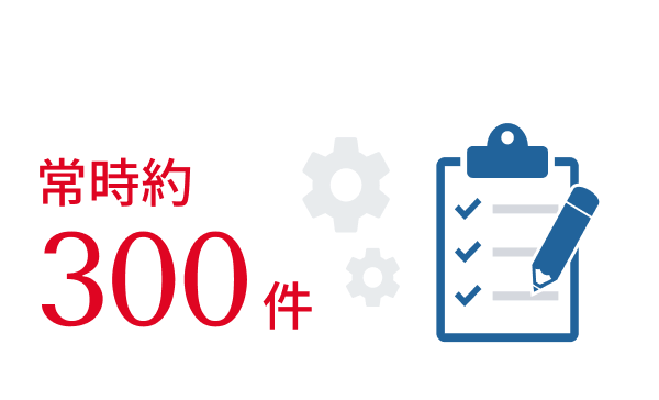 プロジェクト保有数は常時約300件